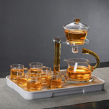 GLASS LAZY MAGNETIC KUNGFU TEAPOT SET