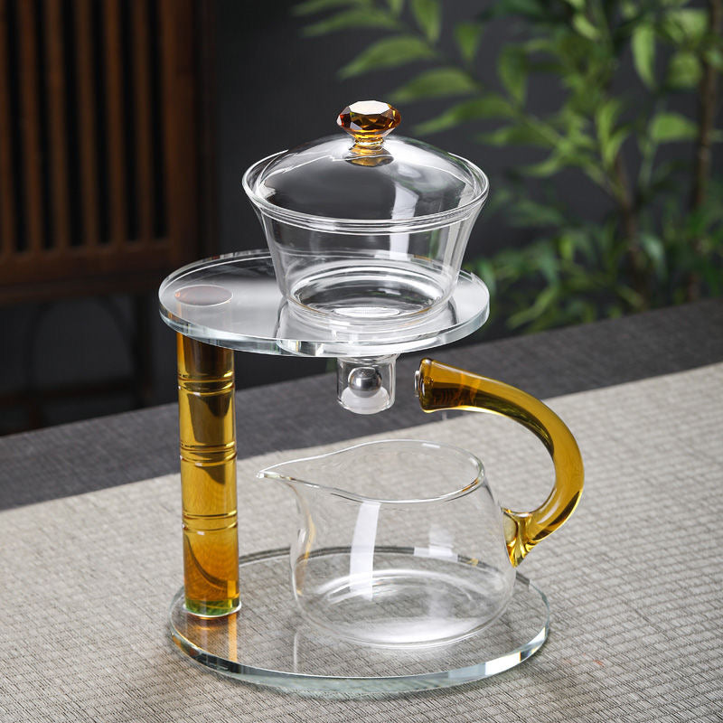 GLASS LAZY MAGNETIC KUNGFU TEAPOT SET