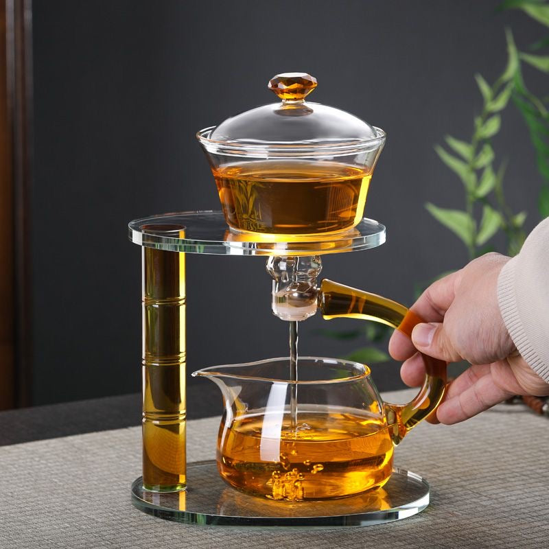 GLASS LAZY MAGNETIC KUNGFU TEAPOT SET