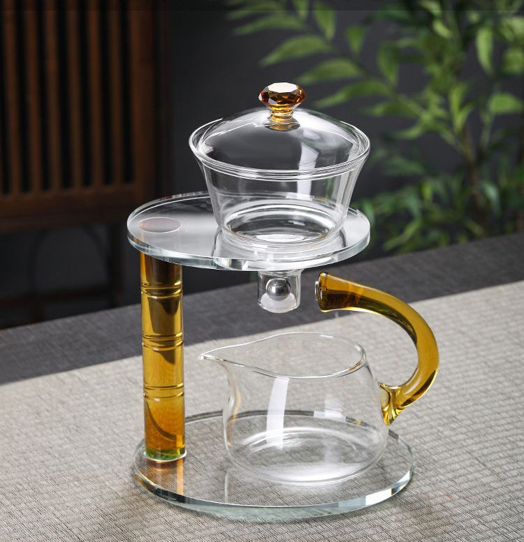 GLASS LAZY MAGNETIC KUNGFU TEAPOT SET