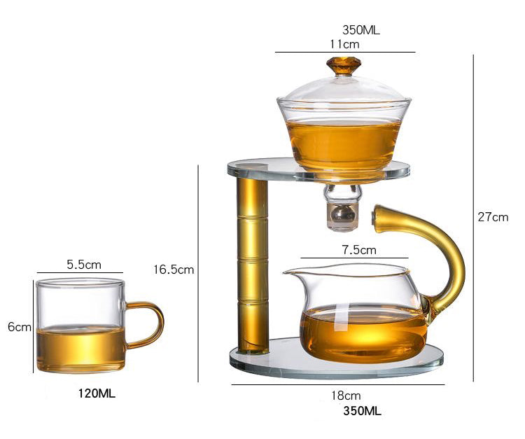 GLASS LAZY MAGNETIC KUNGFU TEAPOT SET