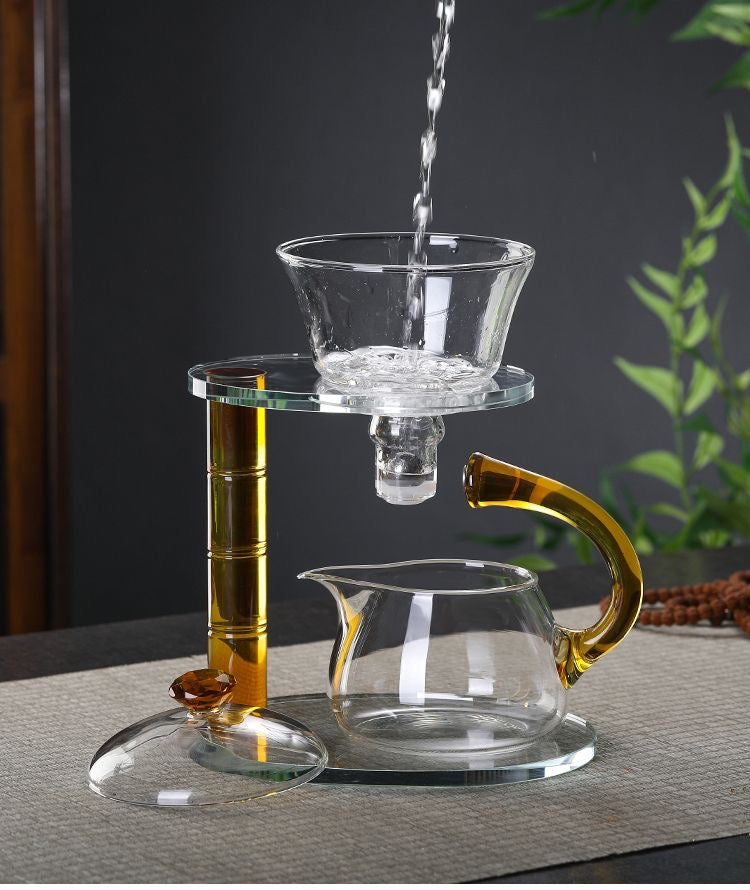 GLASS LAZY MAGNETIC KUNGFU TEAPOT SET