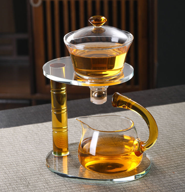 GLASS LAZY MAGNETIC KUNGFU TEAPOT SET
