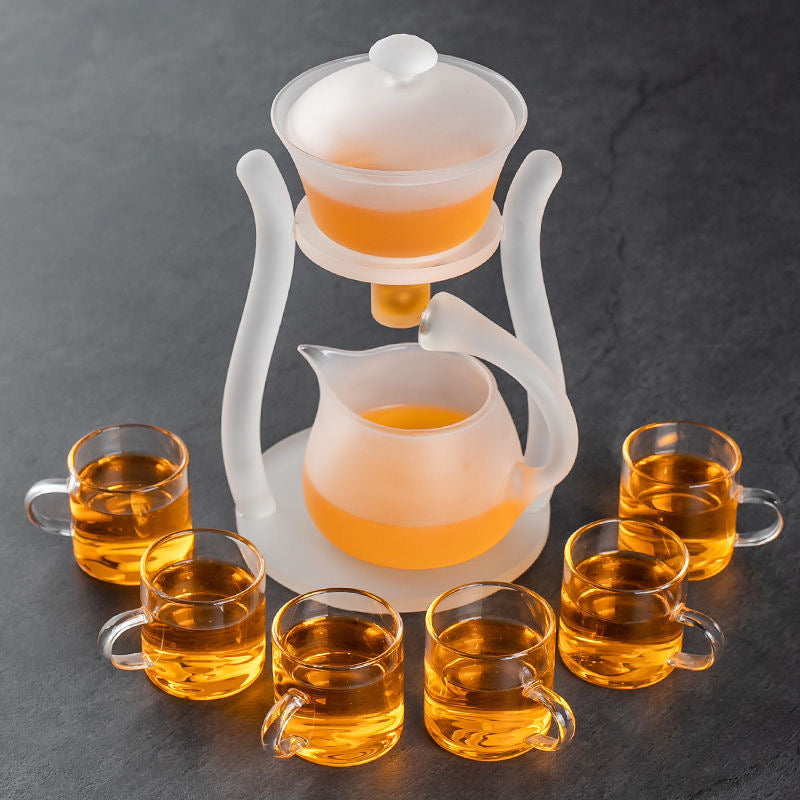 RORA Lazy Kungfu Drip Frosted Glass Teapot Set