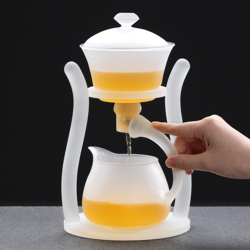 RORA Lazy Kungfu Drip Frosted Glass Teapot Set