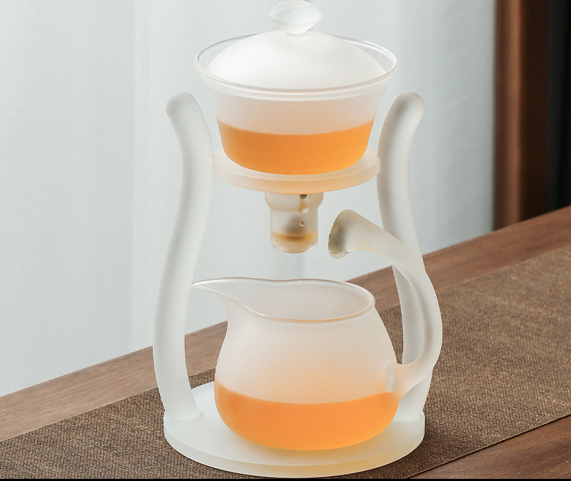 RORA Lazy Kungfu Drip Frosted Glass Teapot Set