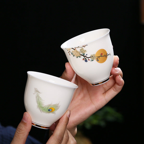 Chinese style white porcelain tea cup