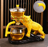 RORA Lazy Kungfu Glass Tea Set with 6 Tea Cups