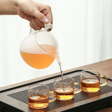 RORA Lazy Kungfu Drip Frosted Glass Teapot Set