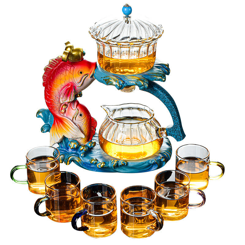 RORA Lazy Kungfu Glass Tea Set Magnetic Water Distraction RORA Lazy Kungfu Glass Tea Set Magnetic Water Distraction
