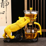 RORA Lazy Kungfu Glass Tea Set with 6 Tea Cups