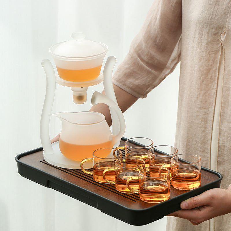 RORA Lazy Kungfu Drip Frosted Glass Teapot Set