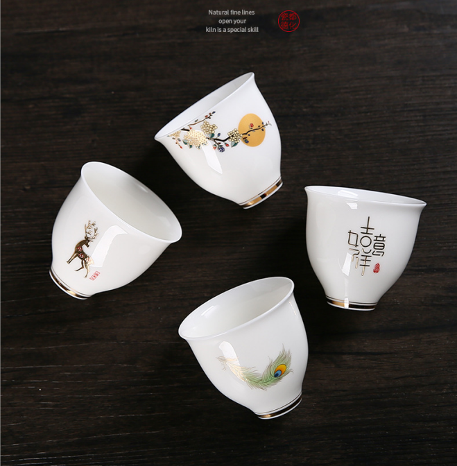 Chinese style white porcelain tea cup