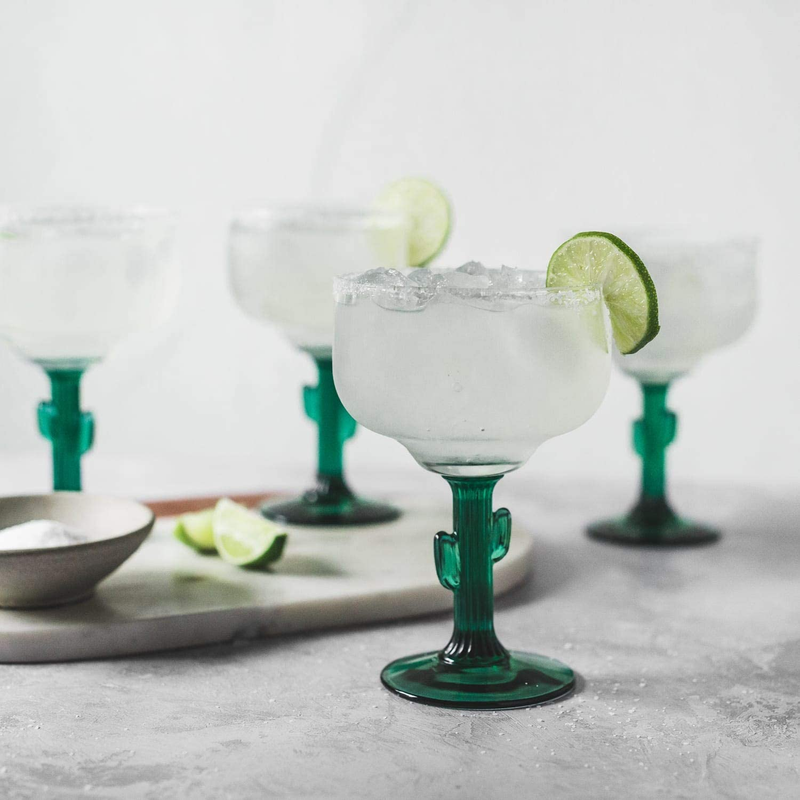 Cactus Margarita Glasses, 16 oz. Set of 4