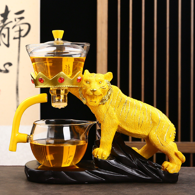 RORA Lazy Kungfu Glass Tea Set with 6 Tea Cups