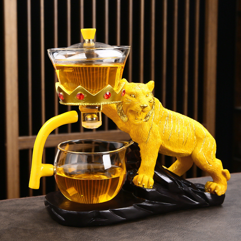 RORA Lazy Kungfu Glass Tea Set with 6 Tea Cups