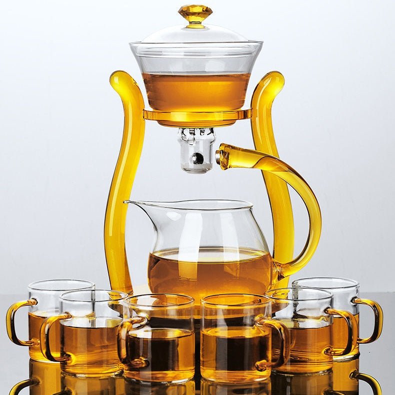 RORA Coffee Set Magnetic Water Diversion Kungfu Tea Set (Gold)