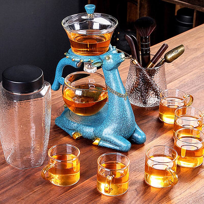 RORA Deer Magnetic Lazy Kungfu Glass Teapot Set