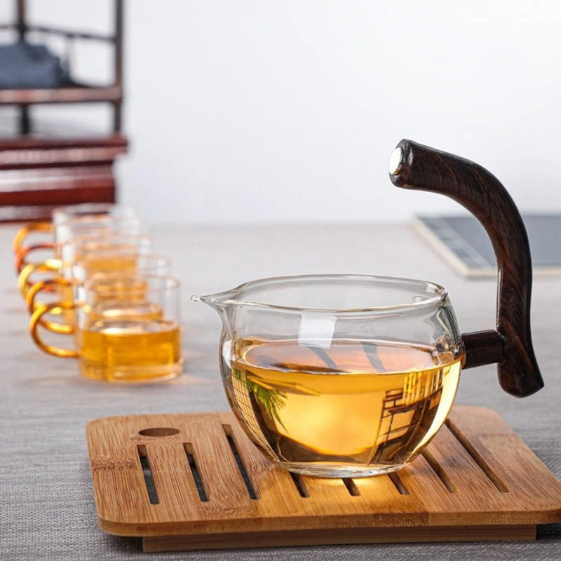 RORA Glass Automatic Lazy Magnetic Kungfu Teapot Suit