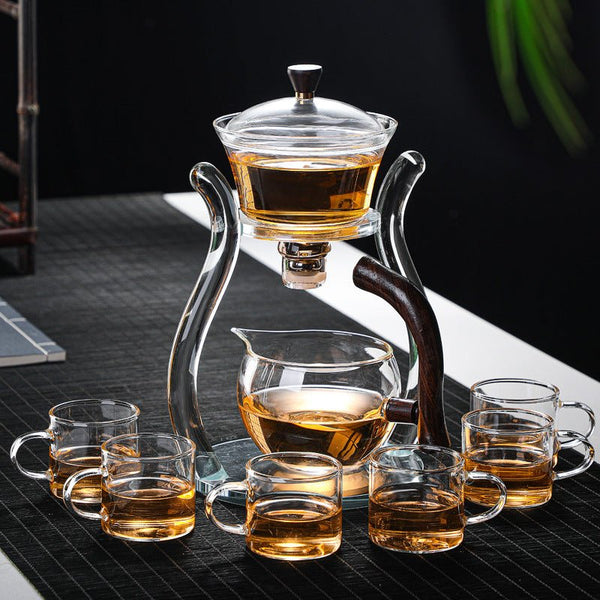 RORA Glass Automatic Lazy Magnetic Kungfu Teapot Suit