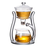 طقم شاي كسول أوتوماتيكي زجاجي من رورا إبريق شاي الكونغفو المغناطيسي