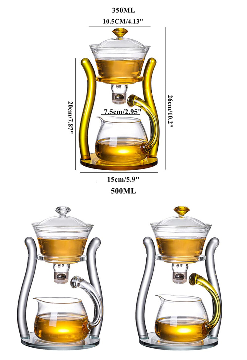 RORA Glass Automatic Lazy Tea Set Magnetic Kungfu Teapot