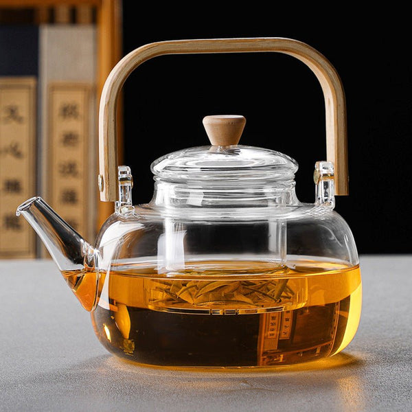 غلاية شاي زجاجية من رورا آمنة على الموقد مع مصفاة قابلة للإزالة (900 مل）