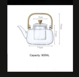 RORA Glass Tea Kettle Stovetop Safe With Removable Infuser (900ML）