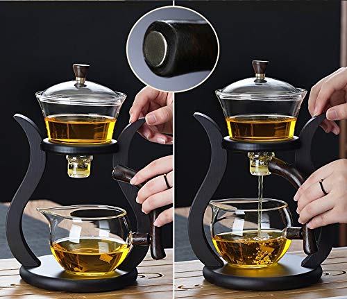 RORA Lazy Kungfu Glass Tea Set Magnetic Automatic Glass Teapot Suit
