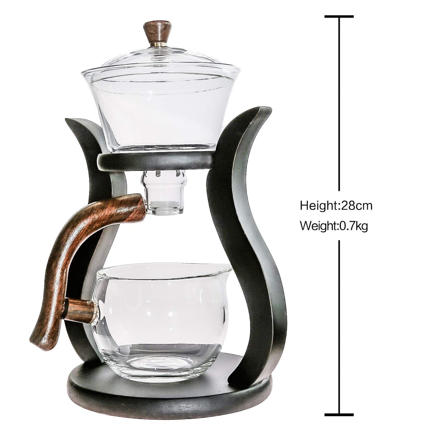 RORA Lazy Kungfu Glass Tea Set Magnetic Automatic Glass Teapot Suit