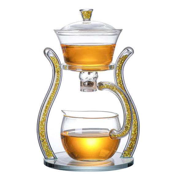 RORA Lazy Kungfu Glass Tea Set مجموعة إبريق شاي زجاجي مغناطيسي