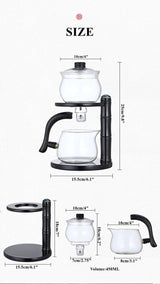 مجموعة إبريق الشاي الكسول RORA Magnetic Water Diversion Automatic Tea Maker
