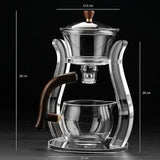 RORA Glass Tea Set Magnetic Water Crystal Glass Teapot Suit