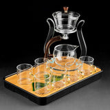 RORA Glass Tea Set Magnetic Water Crystal Glass Teapot Suit