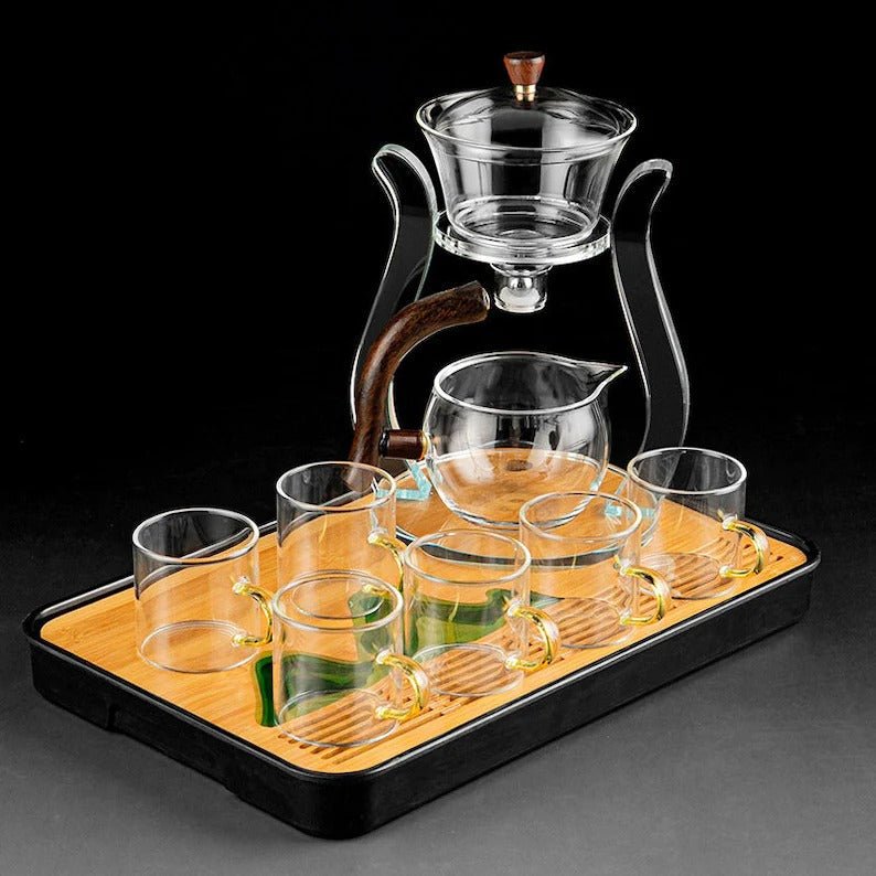 RORA Glass Tea Set Magnetic Water Crystal Glass Teapot Suit