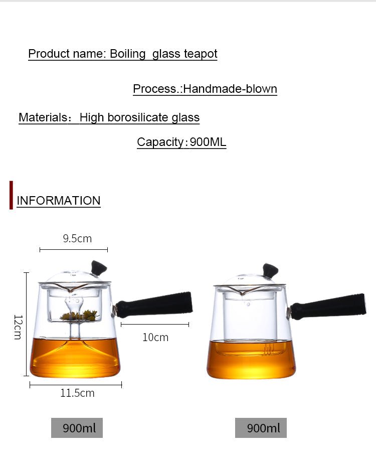RORA Glass Teapot 900ml Glass Kettle Glass